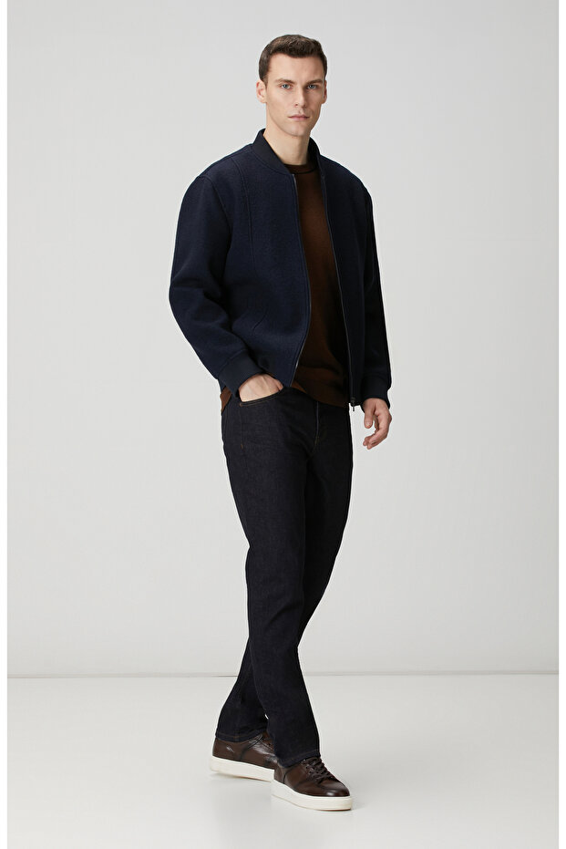 Lacivert Yün Mont - 3