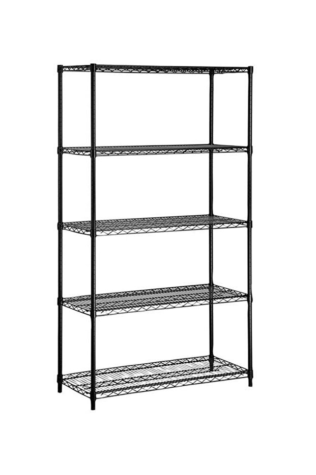5-Tier Adjustable Storage Shelf Black 120x30x45cm