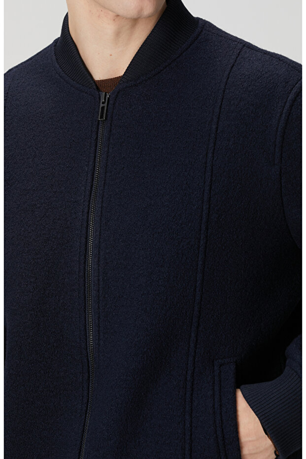Lacivert Yün Mont - 5