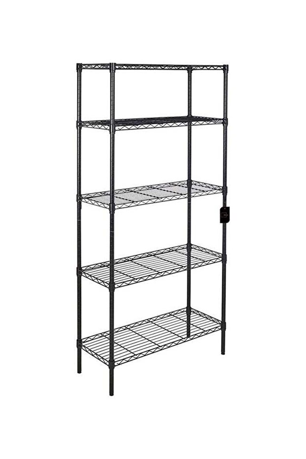 Adjustable 5 Wire Shelving Steel Storage Rack Black