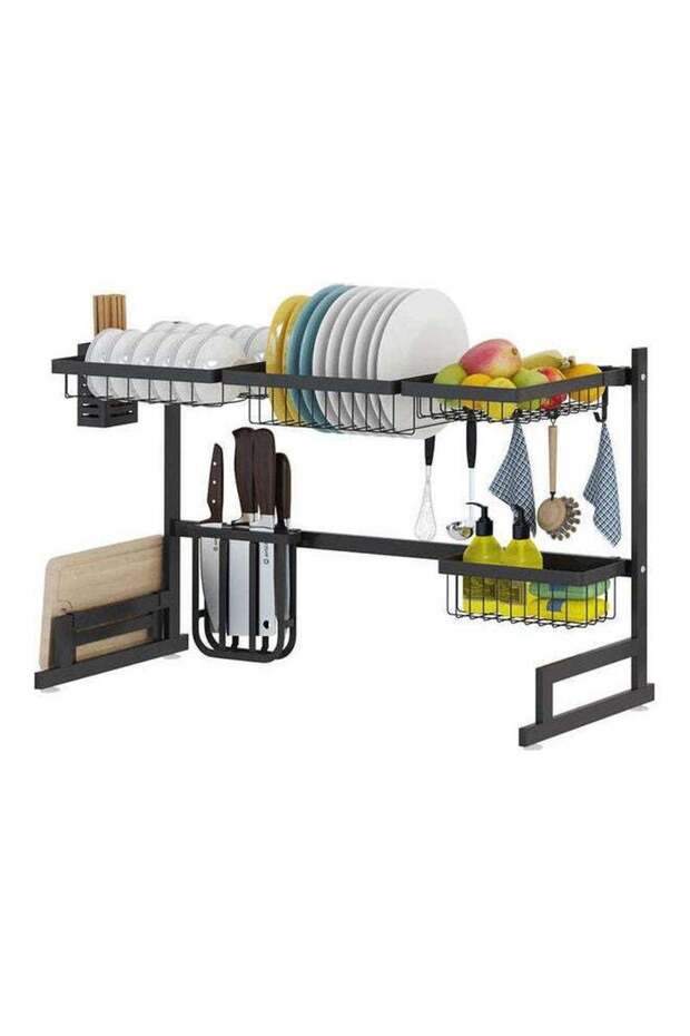 Dish Drainer Rack - Black - 85 x 52 x 32 cm