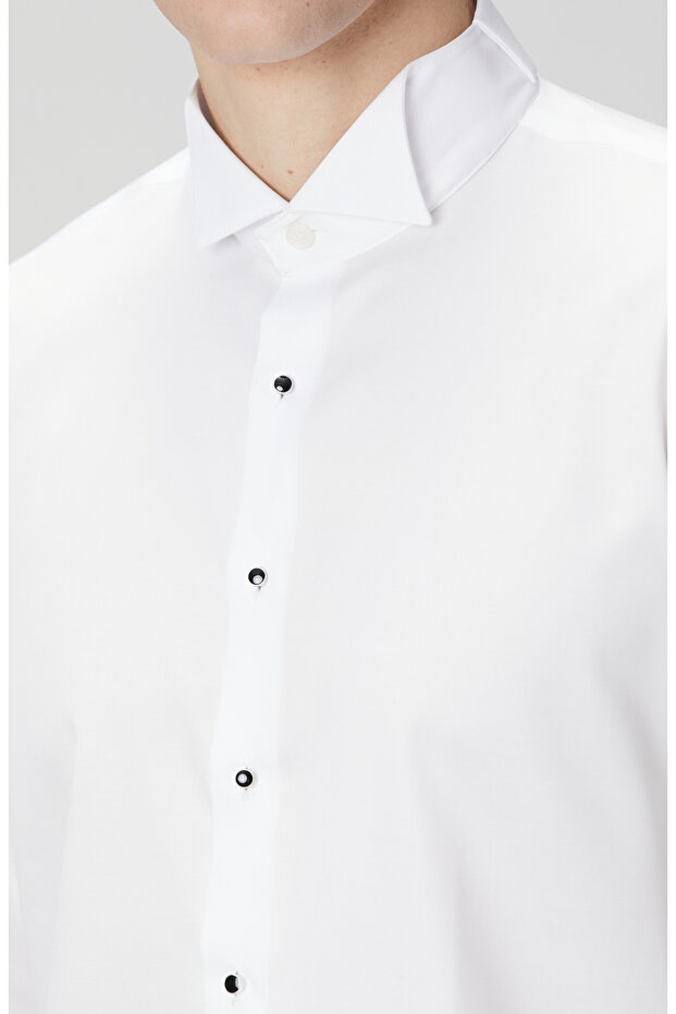 Non-Iron Beyaz Smokin Gömlek - 6