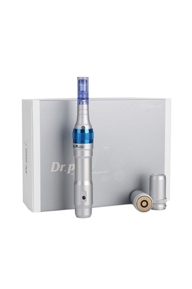 Acne Scars Removal Derma Pen Silver/Blue 10cm
