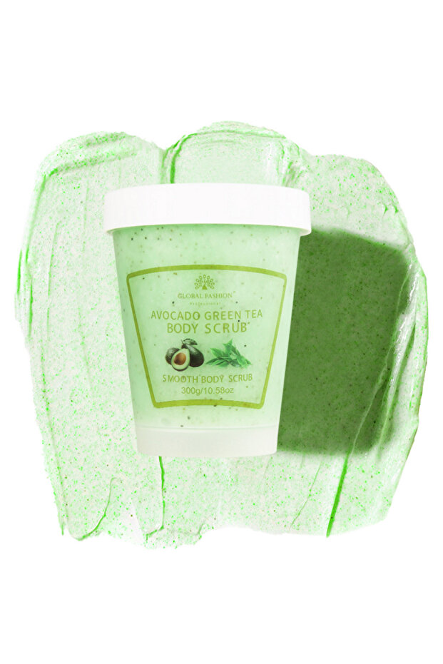Smooth Body Scrub 300g – Avocado & Green Tea, Exfoliating, Moisturizing, Brightening Skin