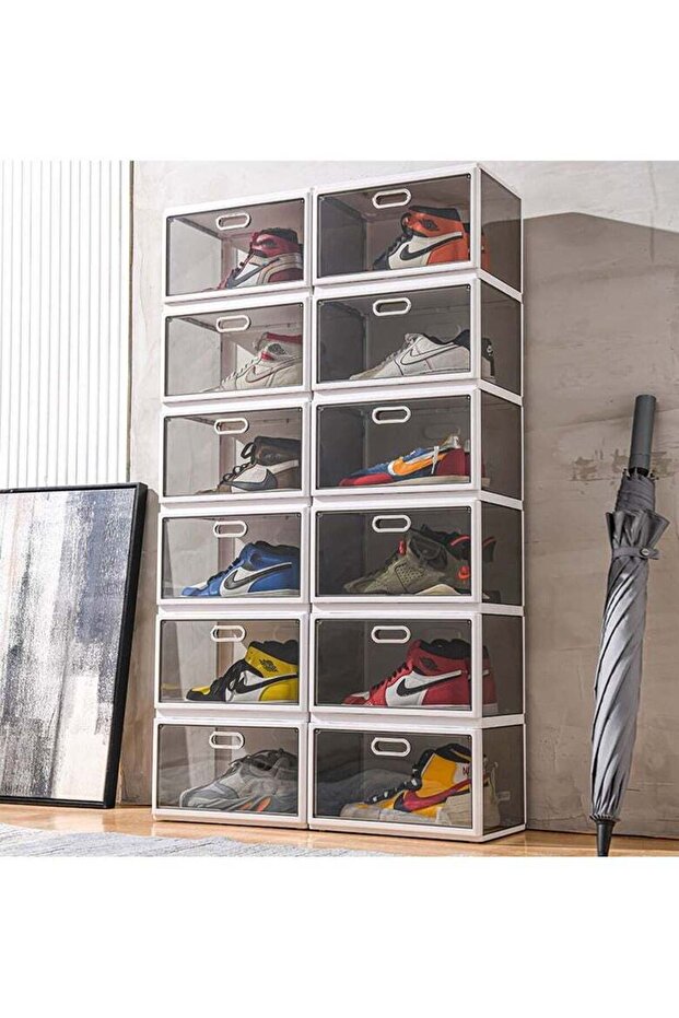 Foldable Shoe Storage: Stackable Organizer Set of 4, Stack1284 - 3