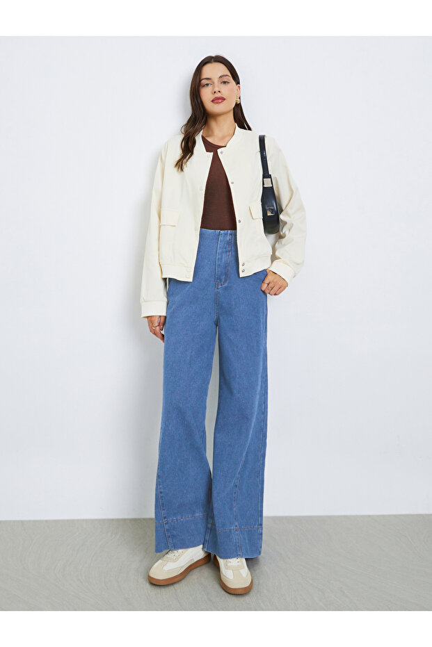 Regular Fit Regular Length Plain Bomber Jacket - 2