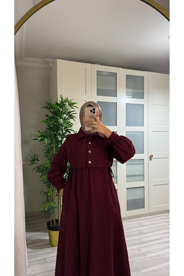 Simli Yelekli Elbise - 2