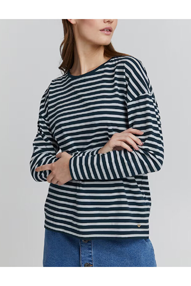 Bluza, Albastru/Alb - 1
