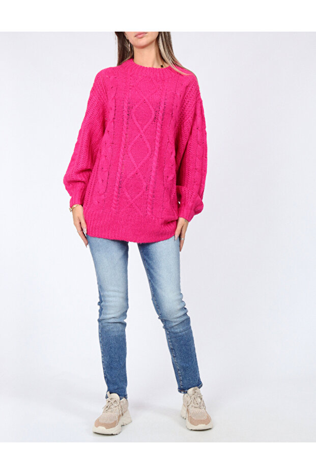 Pulover Oversize, Roz - 2