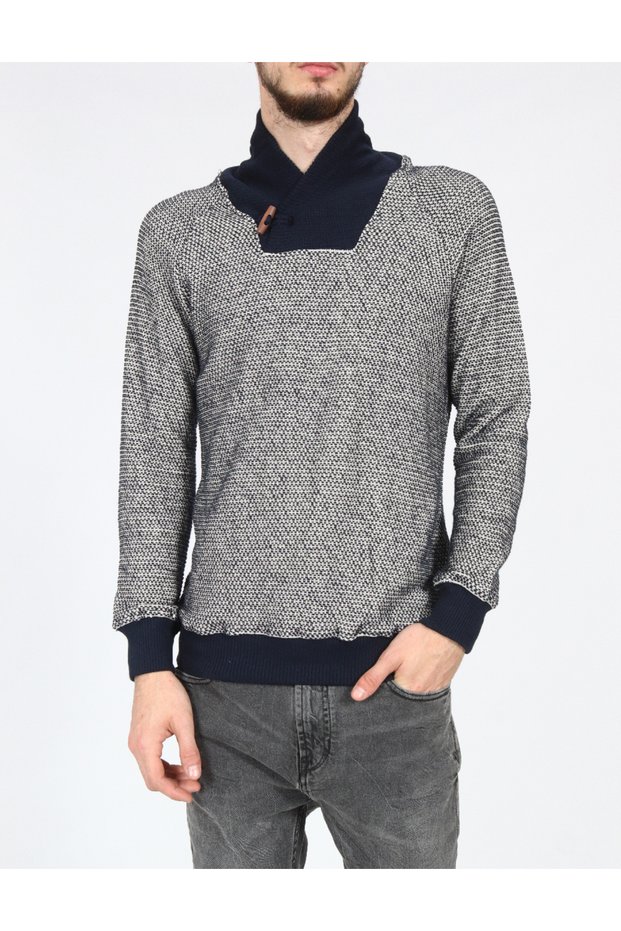 Blouse, Navy/White