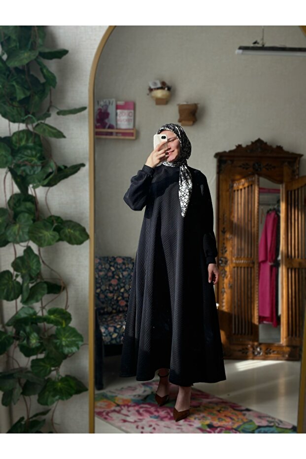 Penye kapitone elbise - 3