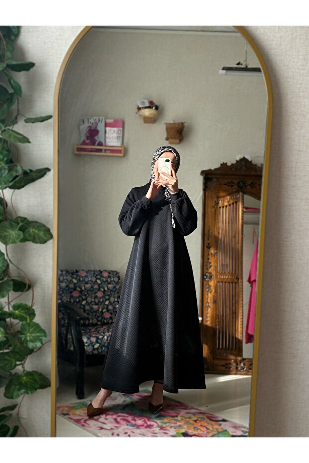 Penye kapitone elbise - 4