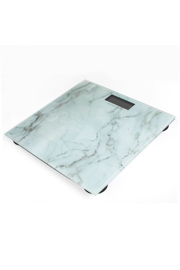 Electronic bathroom scale with marble pattern & LCD screen - 1