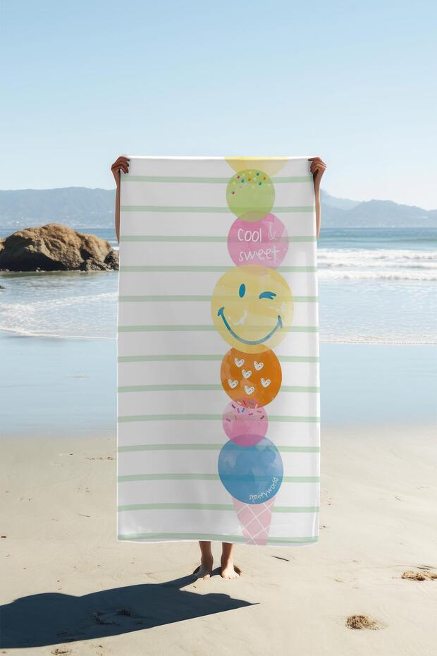 Digital Printing Beach Sea Towel Emoji Patterned Peshtamal Hvl0202