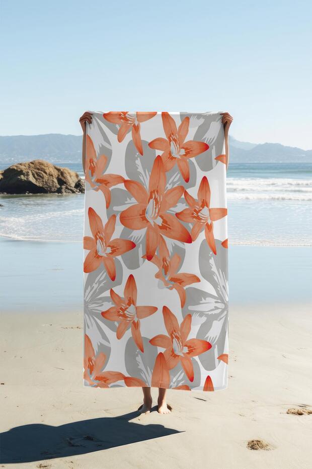 Digital Printing Beach Sea Towel Floral Patterned Peshtemal Hvl0092