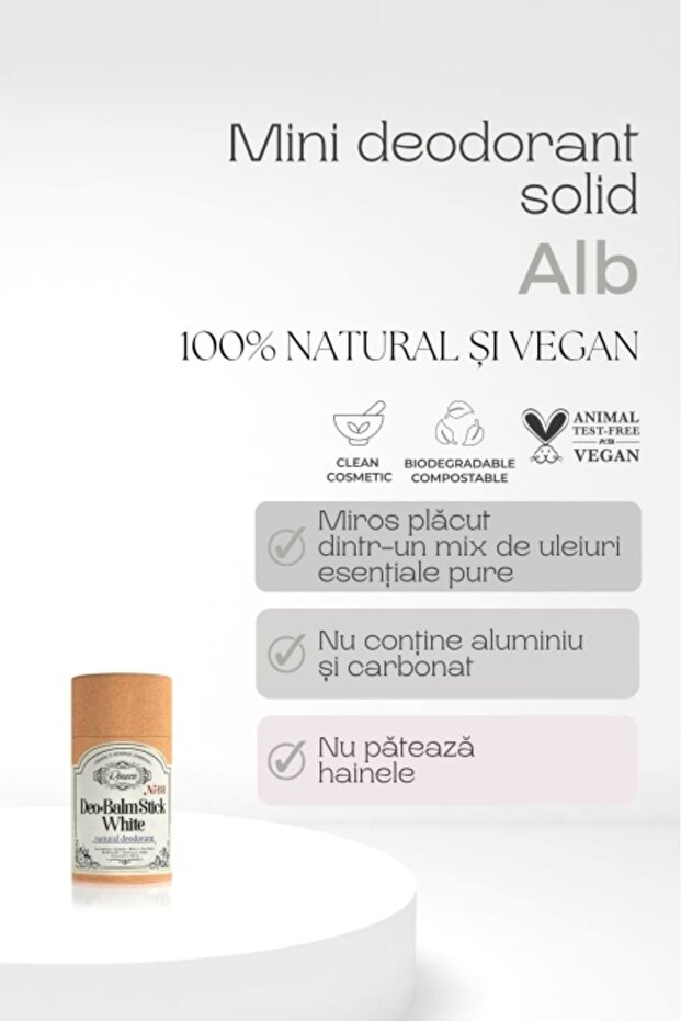 Mini deodorant solid White 100% si 12 ml - 2