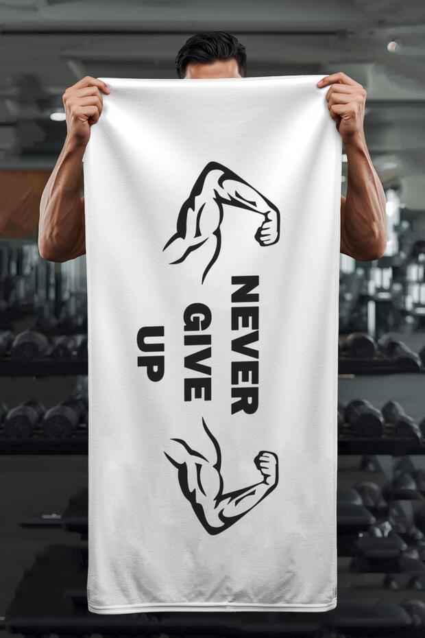 Digital Printing Never Give up Patterned Sports Towel Hvl0238