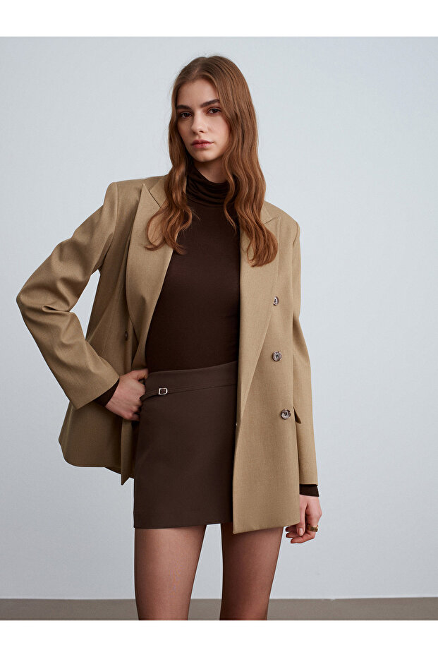 60779 Oversize Blazer Ceket-Camel - 5