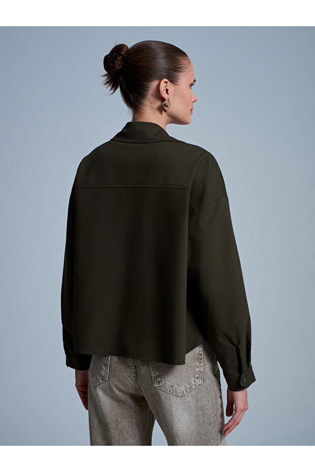 50522 Oversize Gömlek-Haki - 2