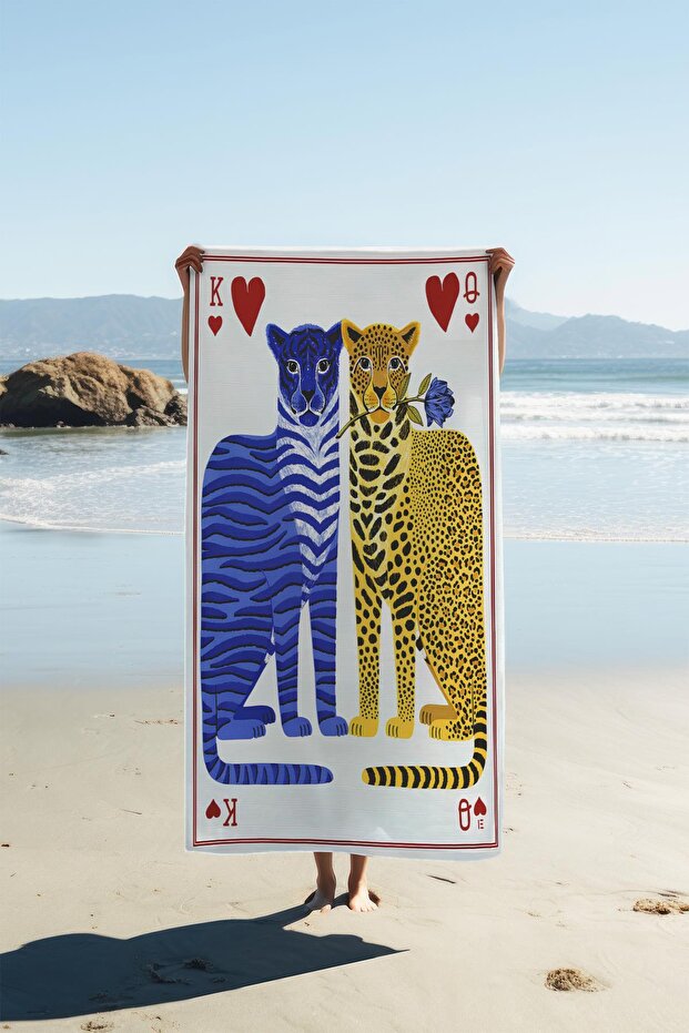 Digital Printing Beach Sea Towel Leopard Patterned Peshtamal Hvl0140