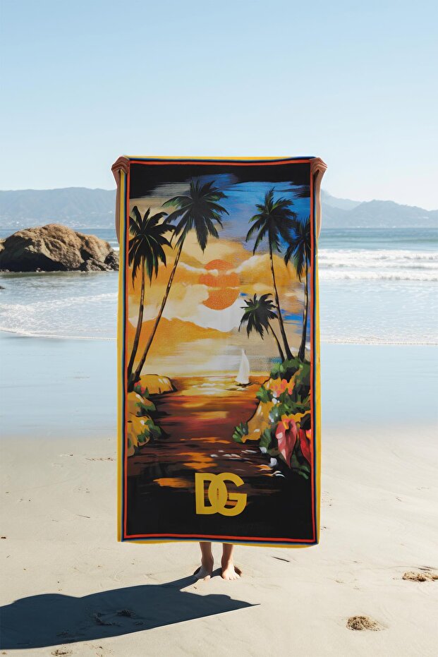 Digital Printing Beach Sea Towel Tropical Patterned Peshtamal Hvl0026