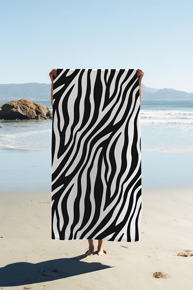 Digital Printing Beach Sea Towel Zebra Patterned Peshtamal Hvl0186