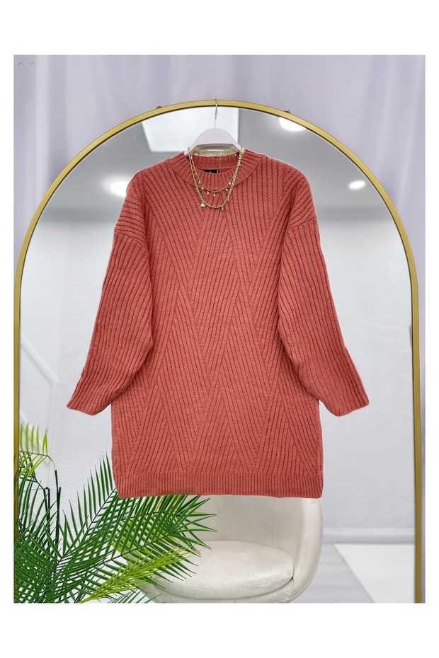 ÇAPRAZ ÇİZGİLİ TRİKO TUNİK - 1