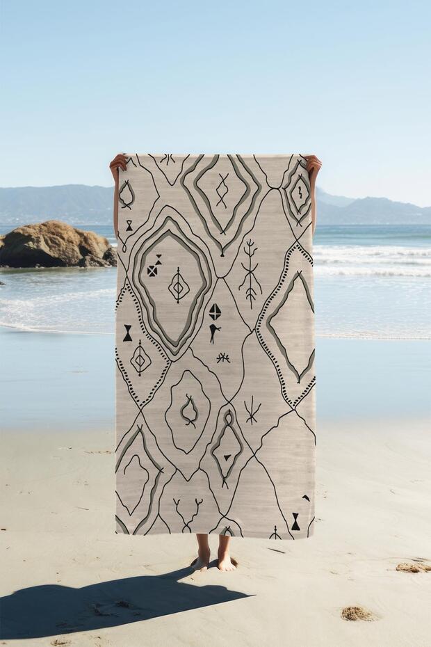 Digital Printing Beach Sea Towel Modern Patterned Peshtemal Hvl0091