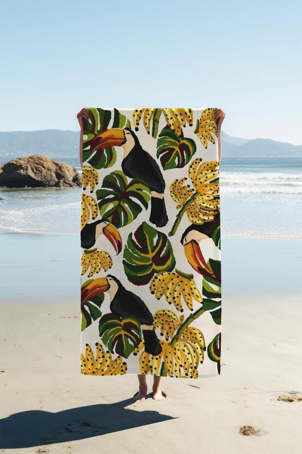Digital Printing Beach Sea Towel Leaf Patterned Peshtemal Hvl0178