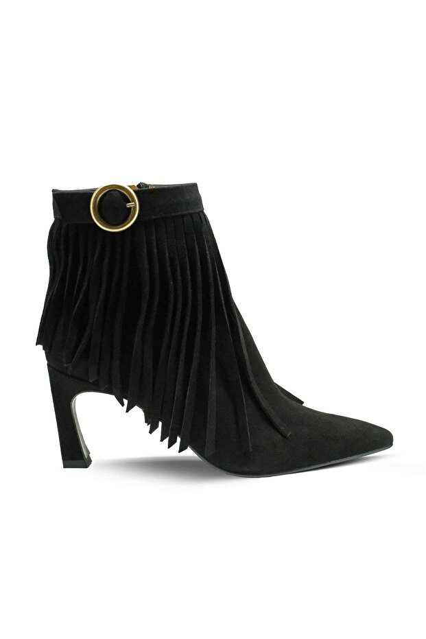 حذاء بكعب رفيع من جلد الغزال الأصلي N62 SUEDE NERO