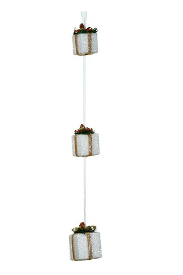 Christmas Ornament Hanging Gifts White - 63cm