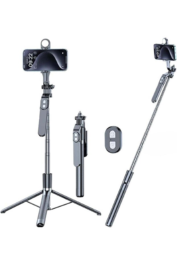 LIVE P9 LED Live Broadcast Stand – Adjustable Phone Holder Tripod with Dimmable LED Ring L