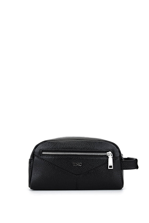 Men's Genuine Leather Black Floter Shaving Bag