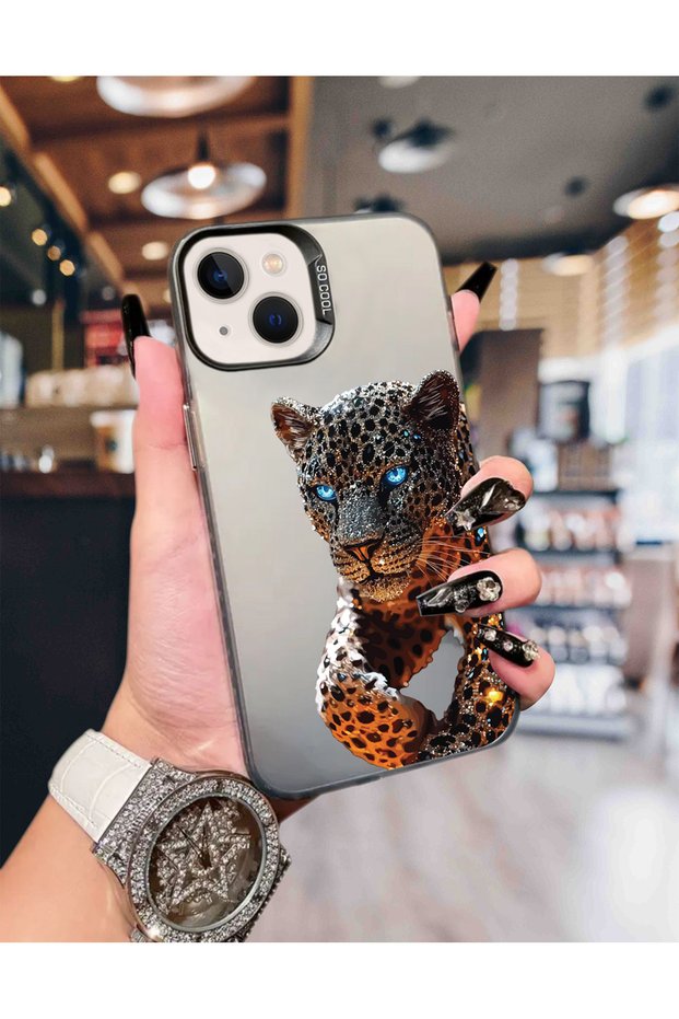 iPhone 13/14 Compatible Tiger Stone Printed Dirt-Repellent Luxury Phone Case Mk01A