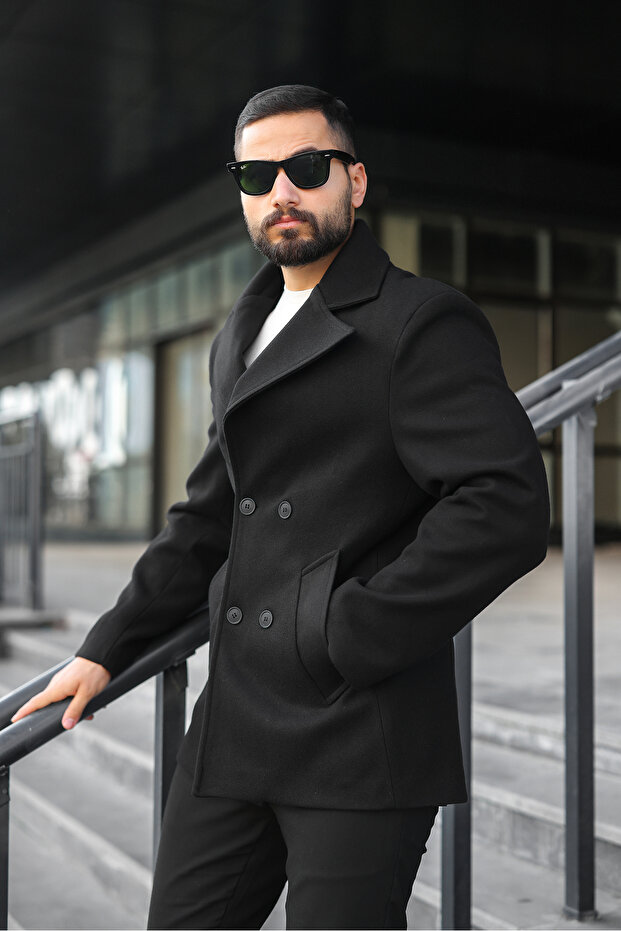 Basic Kruvaze Kaşe Ceket/Kaban - 2