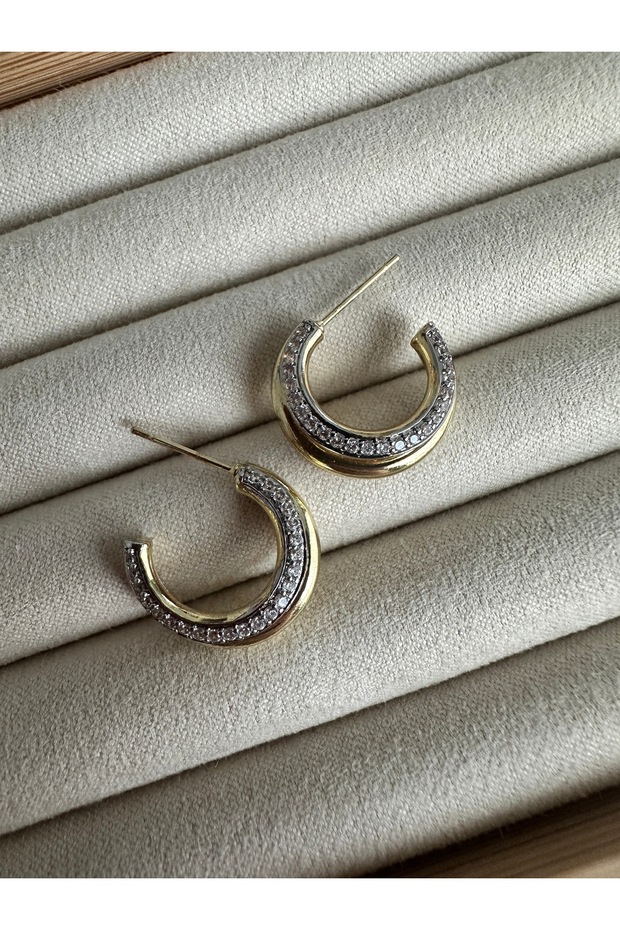 Mix Çift Renkli C Küpe - 2