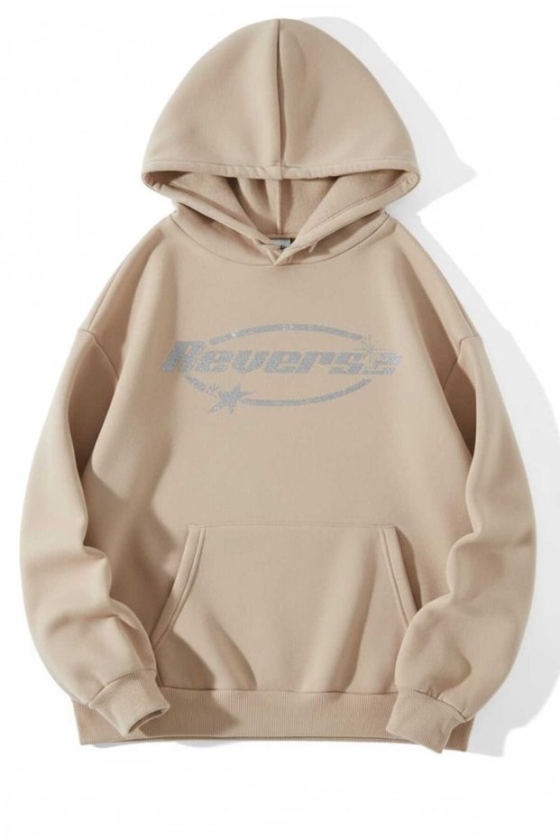 Unisex Men/Women Reverse Colorful Dtf Printed Cotton Oversize Hooded Sweatshirt