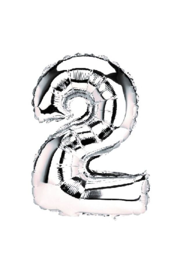 Balloon number 2, Silver, 100cm
