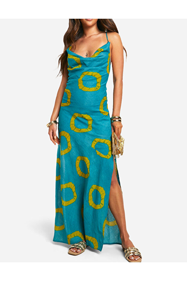 Rochie lunga, Turcoaz - 1