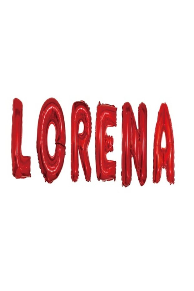 Set de baloane cu litere „Lorena”, roșii, 40 cm