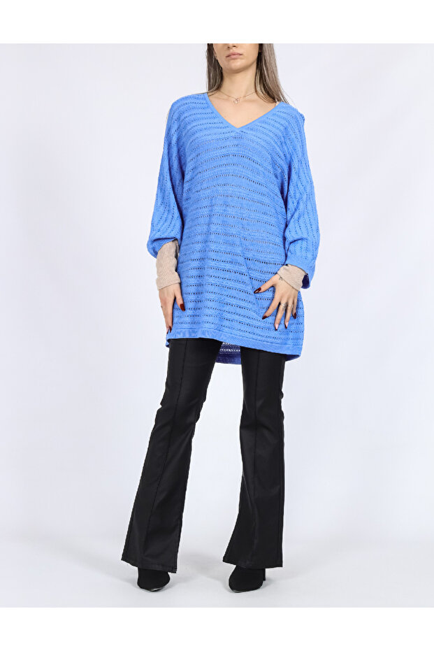Bluza Oversize, Albastru - 1