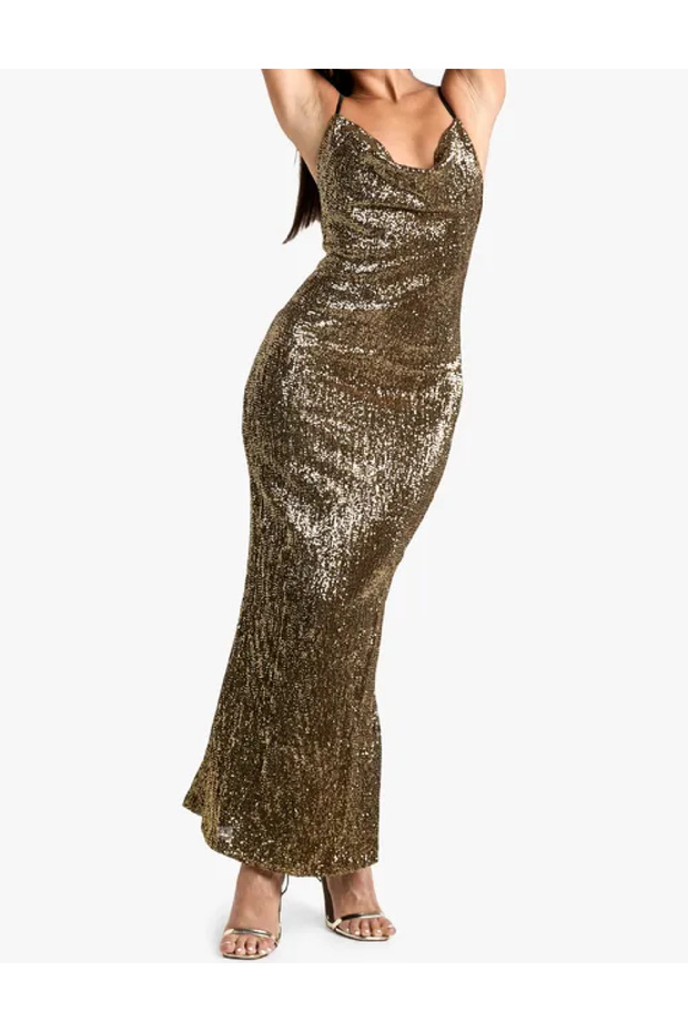 Rochie lunga, Auriu - 1