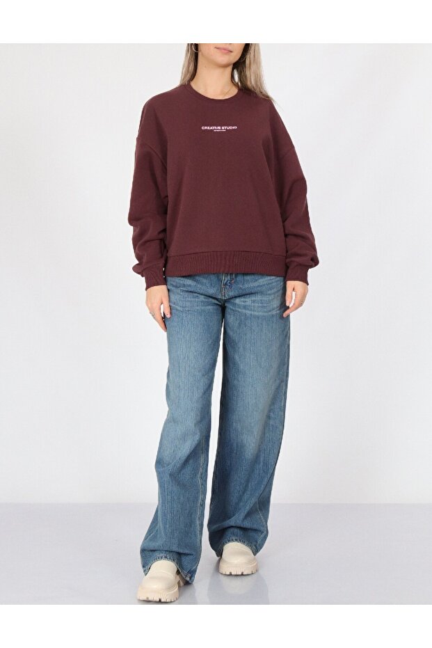 Bluza Oversize, Visiniu - 2