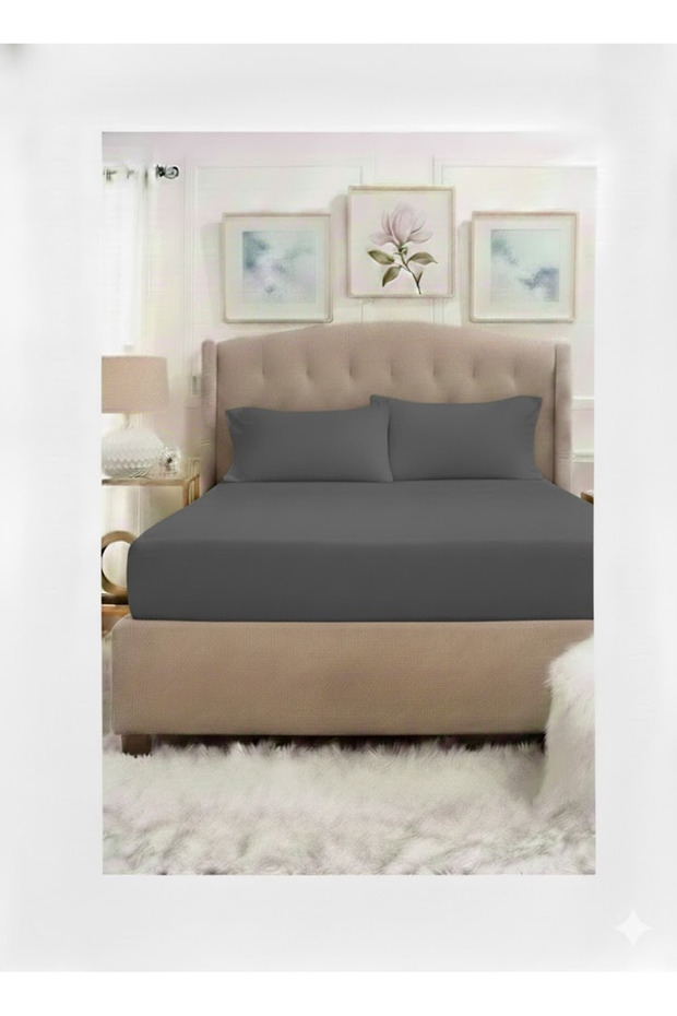 100% Cotton Akfil Ranforce Double Elastic Sheet Set 160 X 200 + 35 cm