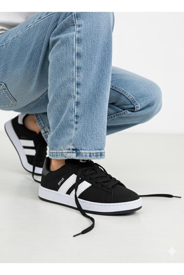 Erflex Black Women's Anti-Slip Orthopedic Sole Sneaker Sports Shoes Black-White