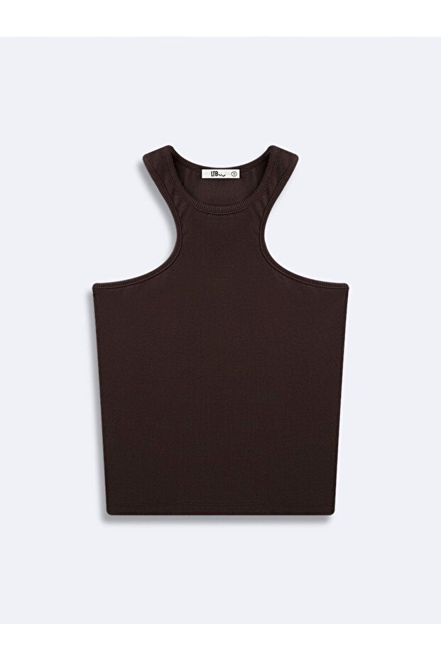 Kolsuz Fitilli Basic Kahve Rengi Atlet - 1