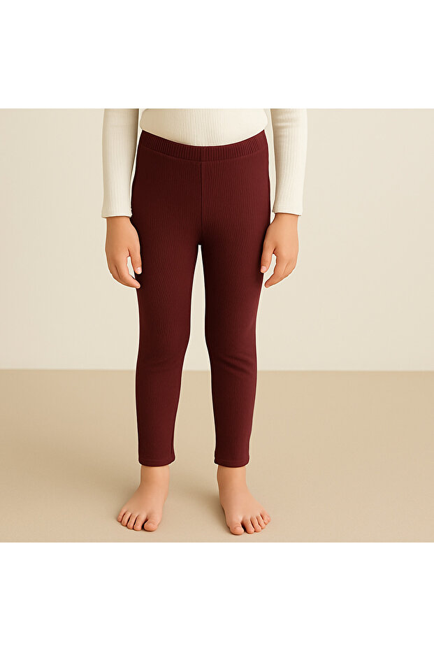 Çocuk Fitilli Kışlık Örme Tayt - 1