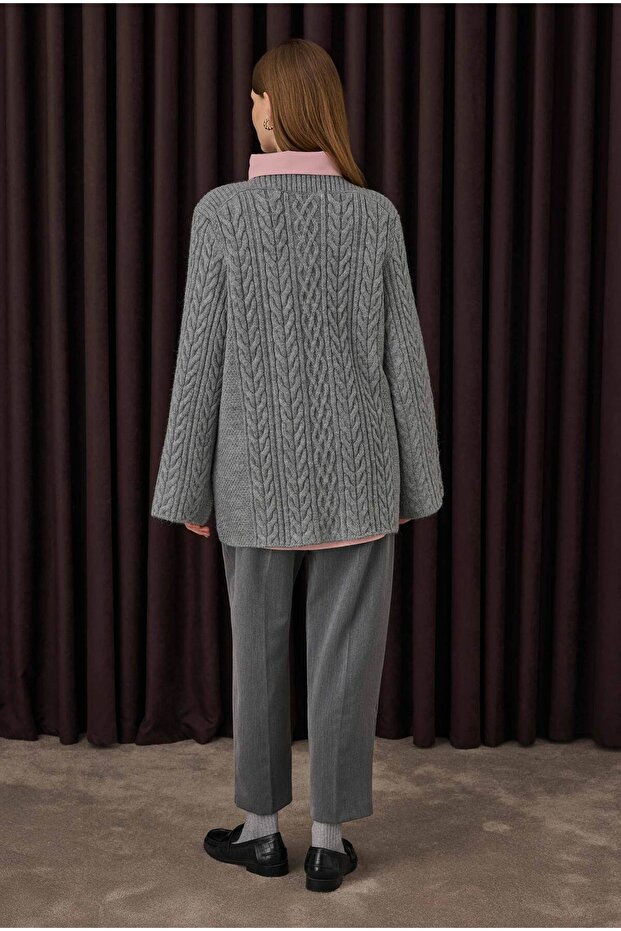 Braided Sweater Gray - 5