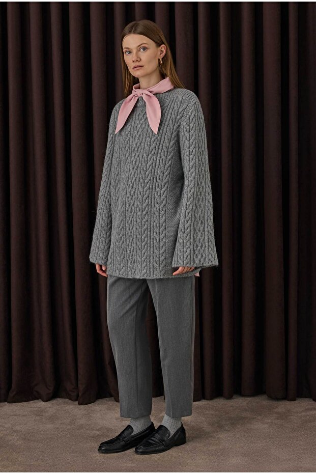 Braided Sweater Gray - 3