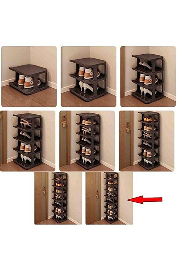 رف أحذية بسيط مقاوم للغبار مكون من 9 طبقات (أسود) - 2